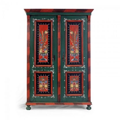 Ručně malovaná dvoudveřová šatní skříň Ručně malovaná dvoudveřová šatní skříň