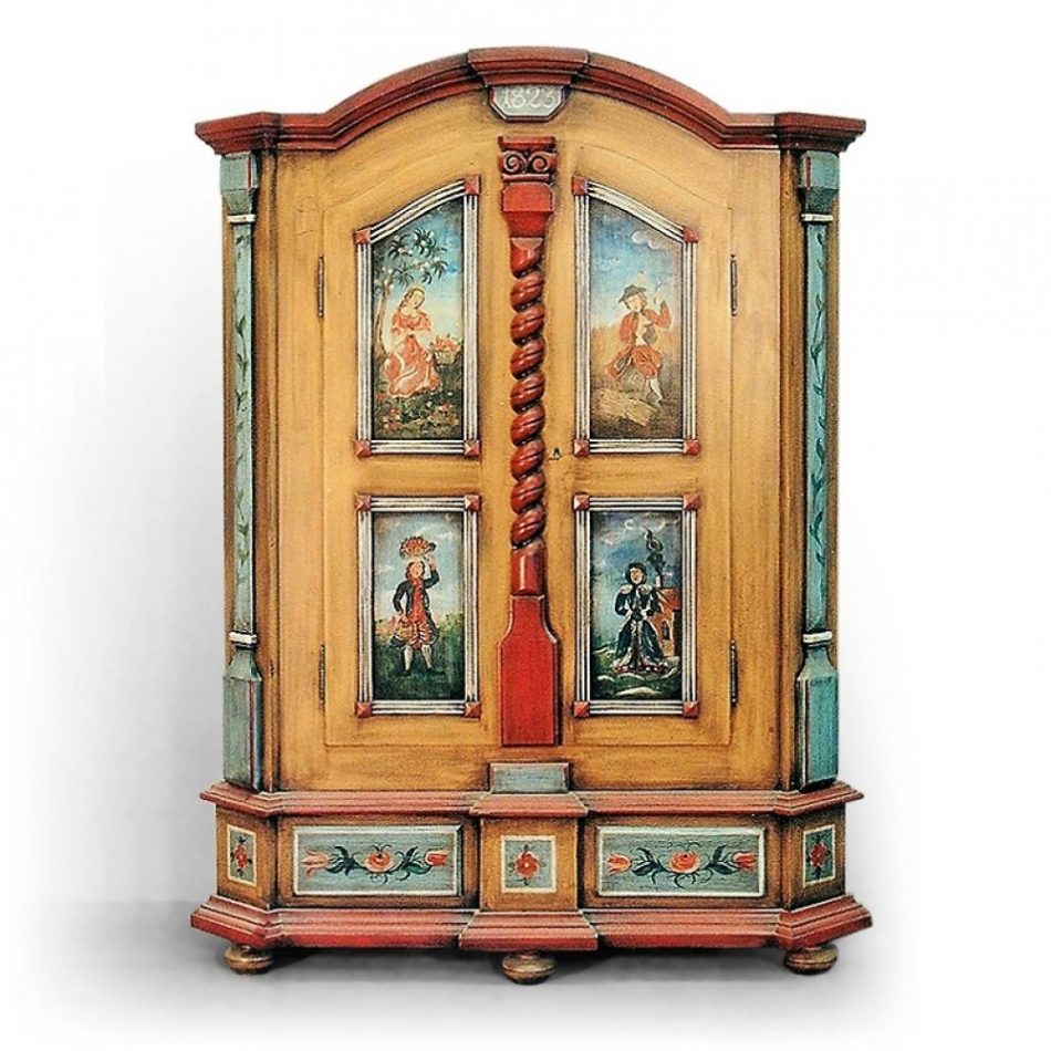 Malovaná skříň s alegoriemi ročních období