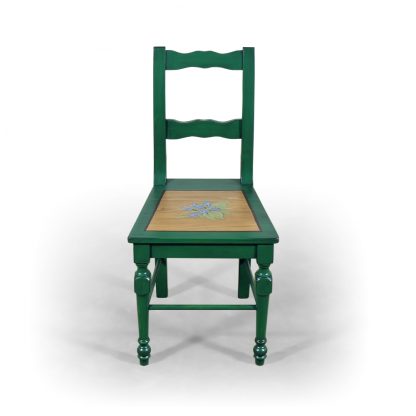 Malovaná židle s motivem krkonošského hořce