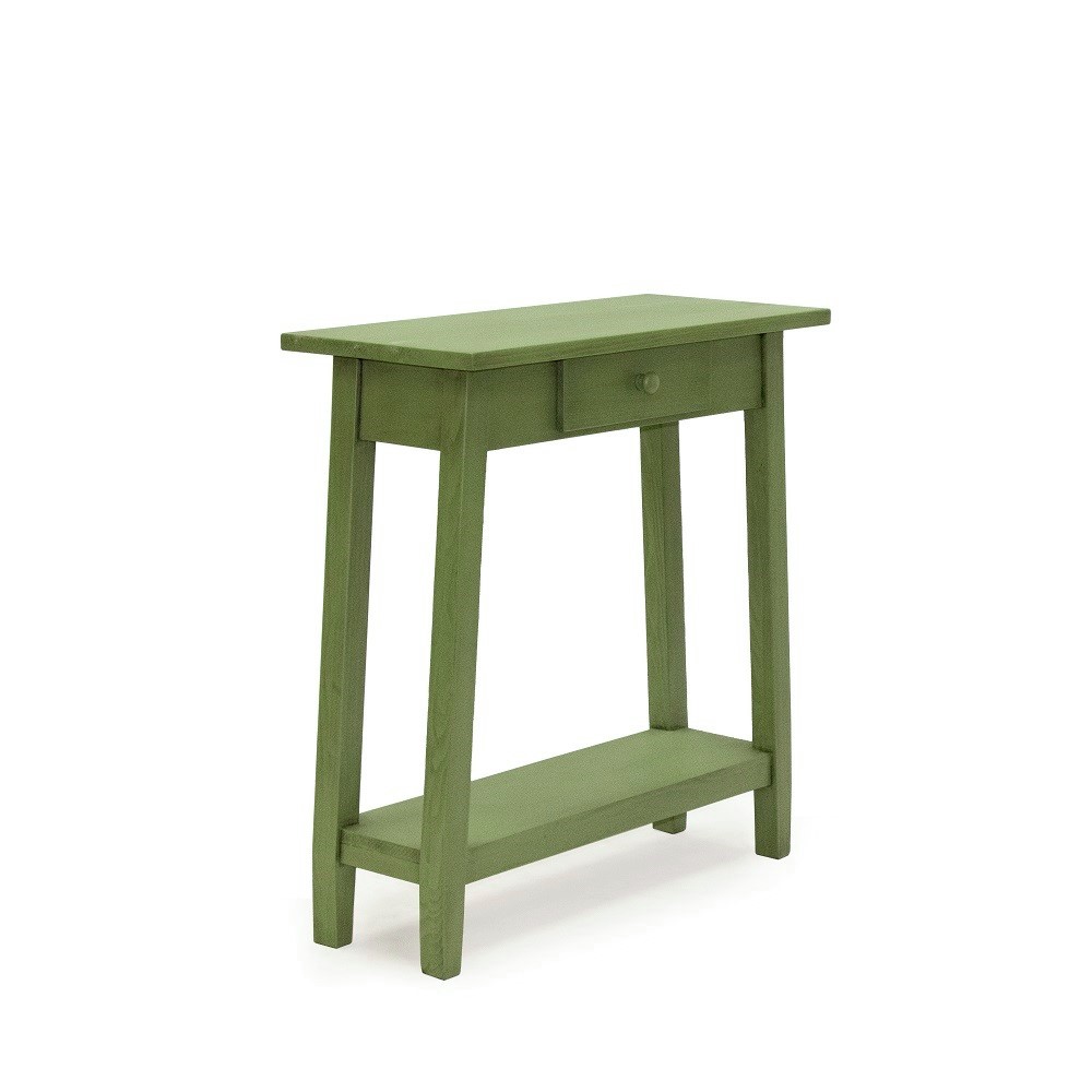 Zelený stolek se zásuvkou z masivu