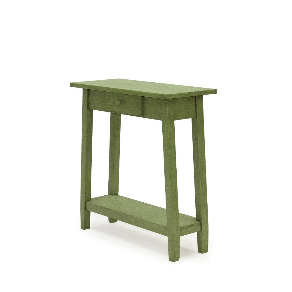 Zelený stolek se zásuvkou z masivu