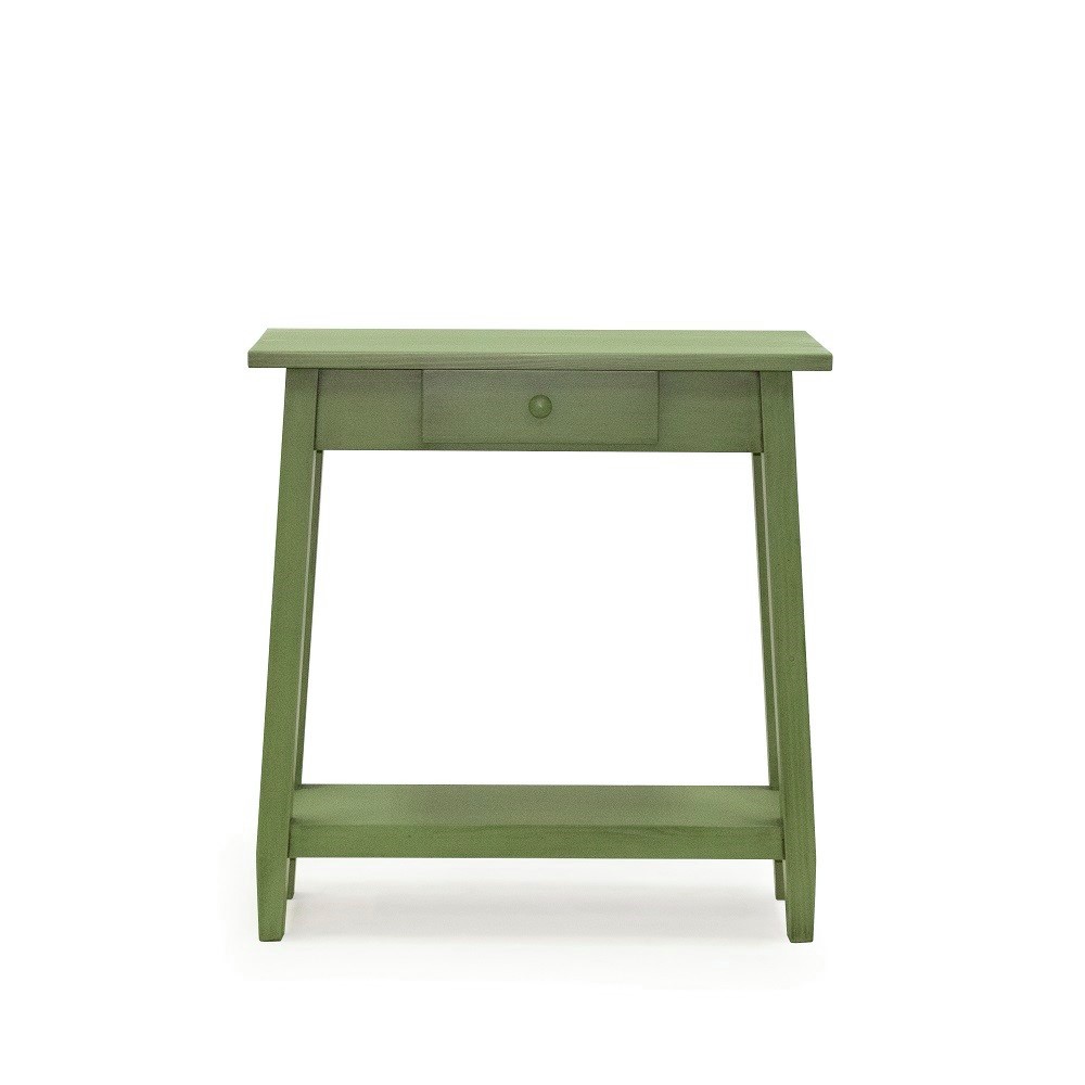 zelený úzký stolek z masivu Svět pokladů