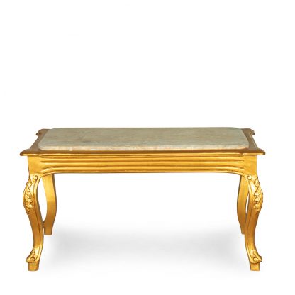 Zlatý kávový stolek s mramorovou deskou
