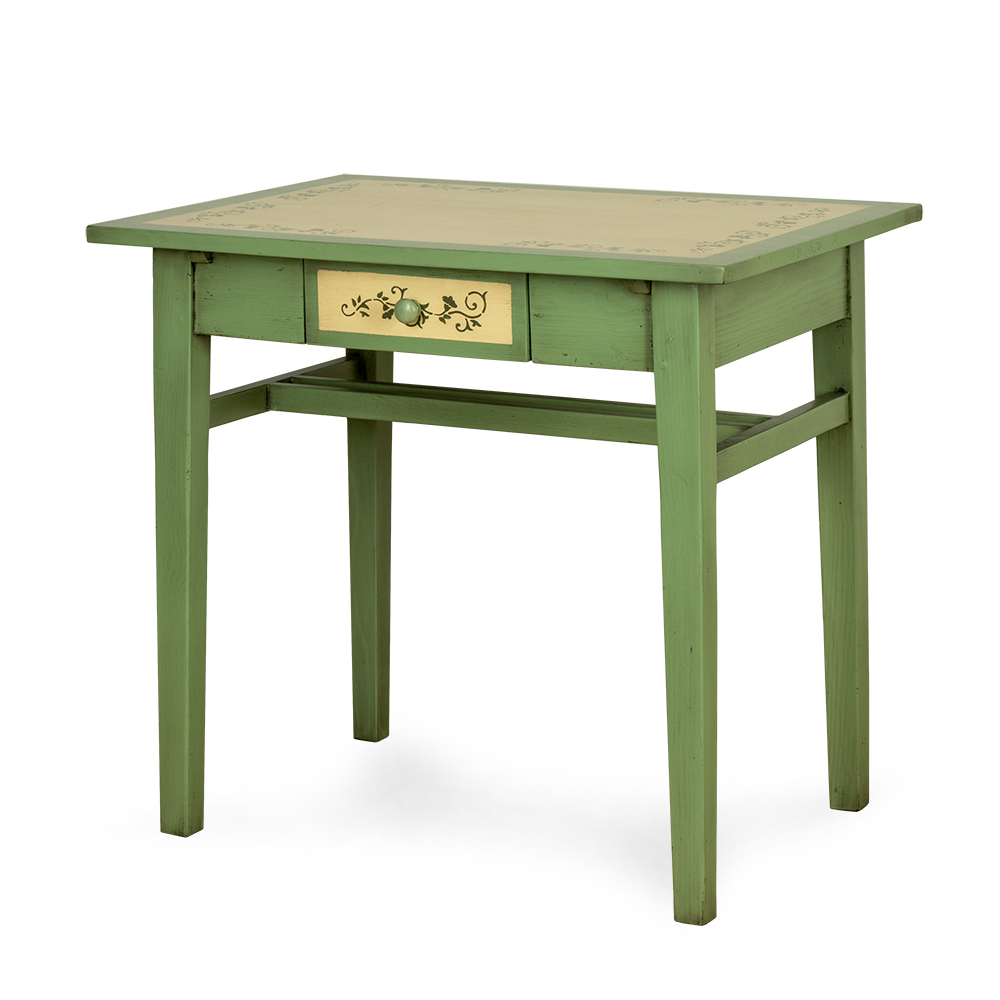 Malovaný selský stolek z masivního smrkového dřeva