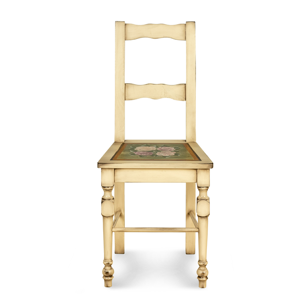 Selská malovaná židle z masivu Svět pokladů