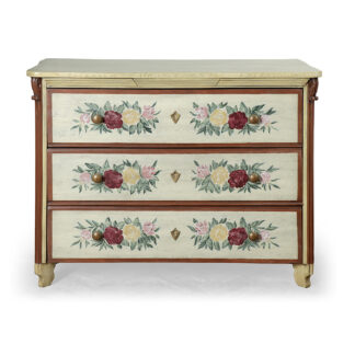 Restaurovaná malovaná dubová komoda