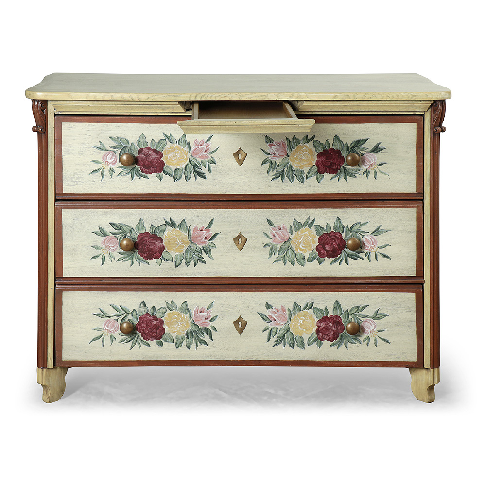 IDZ347b Restaurovaná malovaná dubová komoda Restaurovaná malovaná dubová komoda