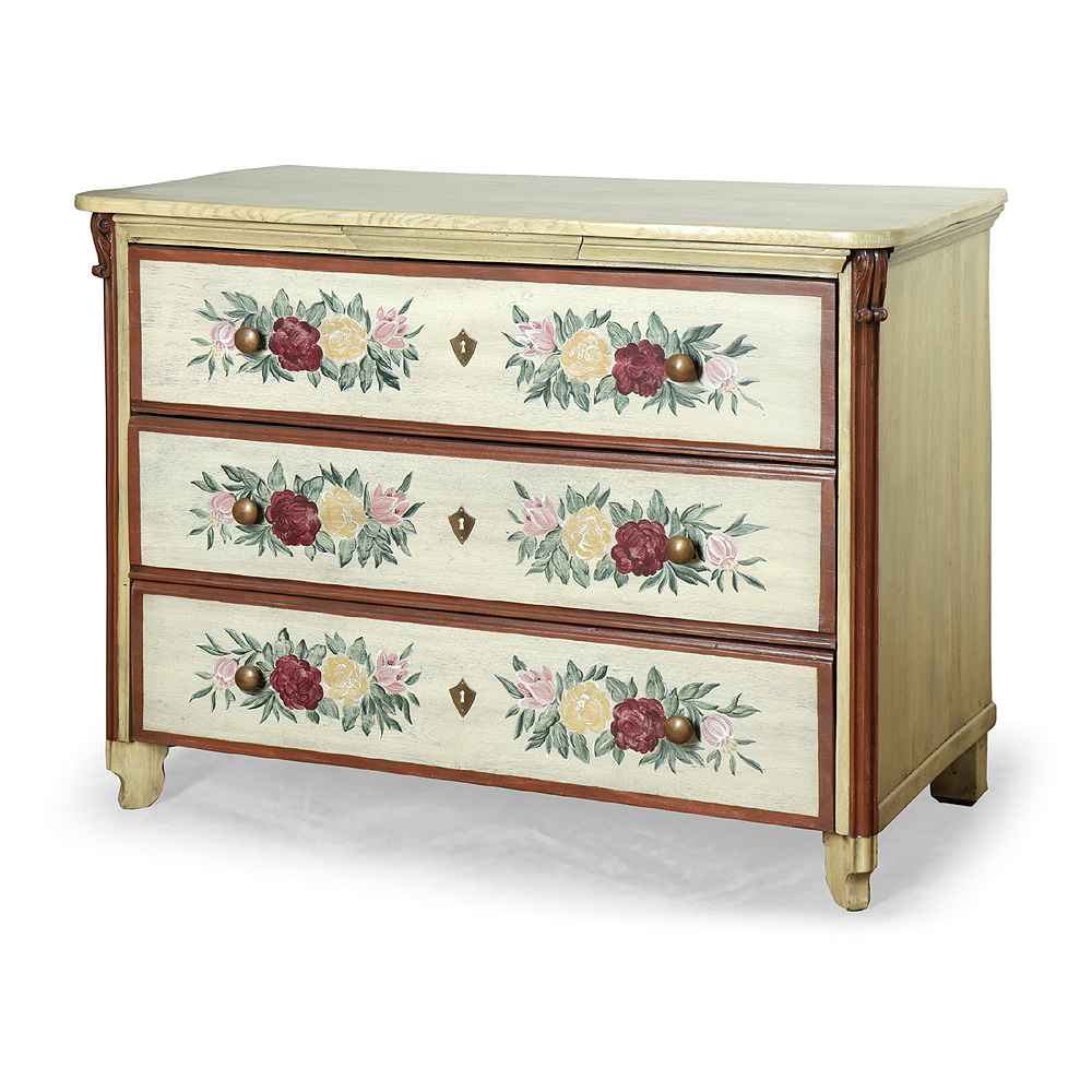 IDZ347c Restaurovaná malovaná dubová komoda Restaurovaná malovaná dubová komoda