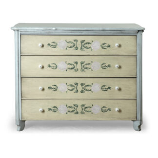 Restaurovaná a ručně malovaná zásuvková komoda