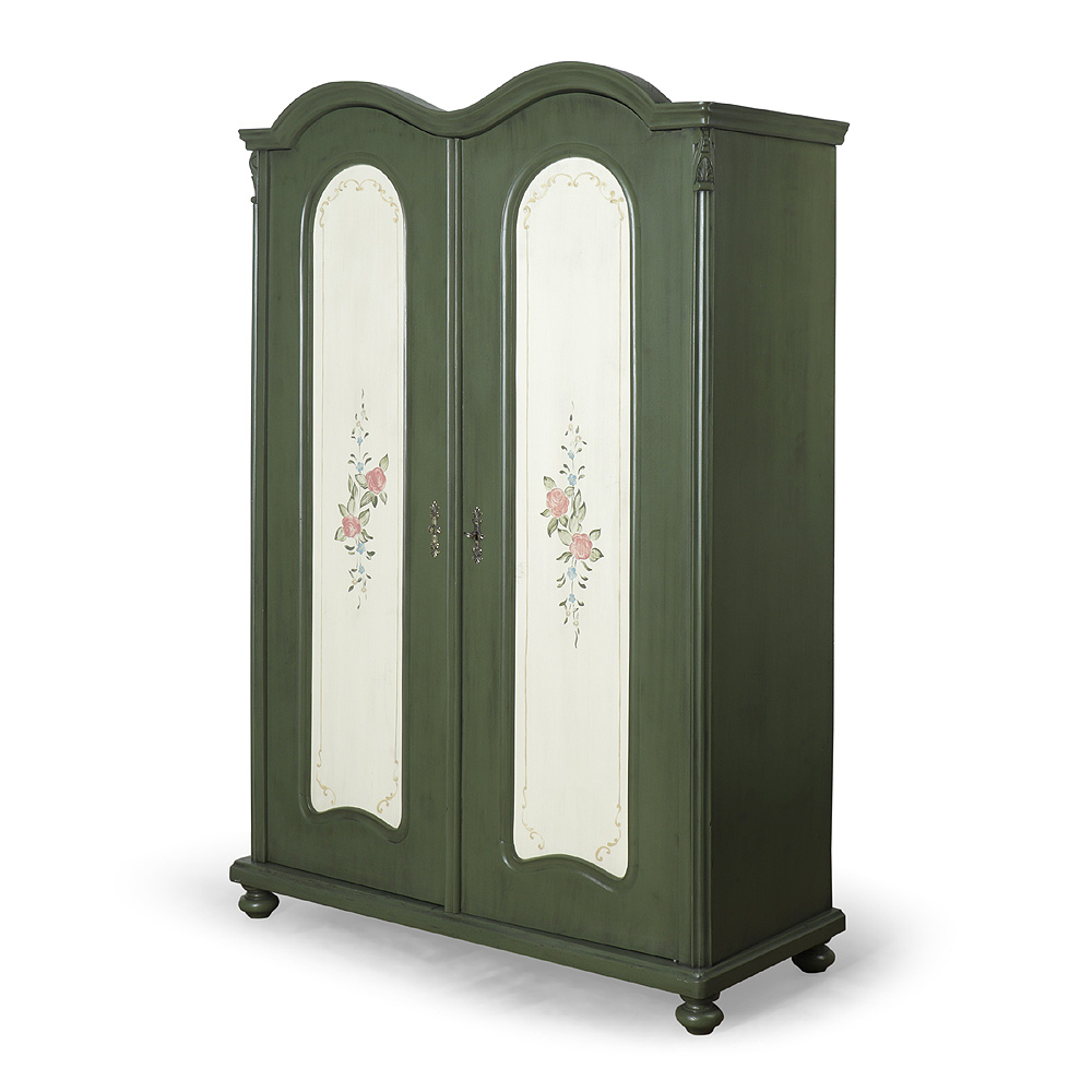 IDZ352c Zelená malovaná šatní skříň. Zelená malovaná šatní skříň.