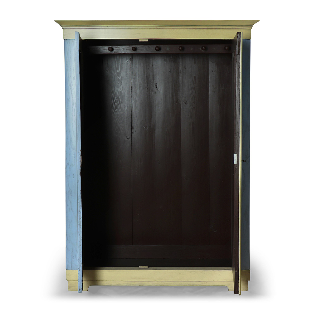 Malovaná selská dubová skříň s moravským dekorem