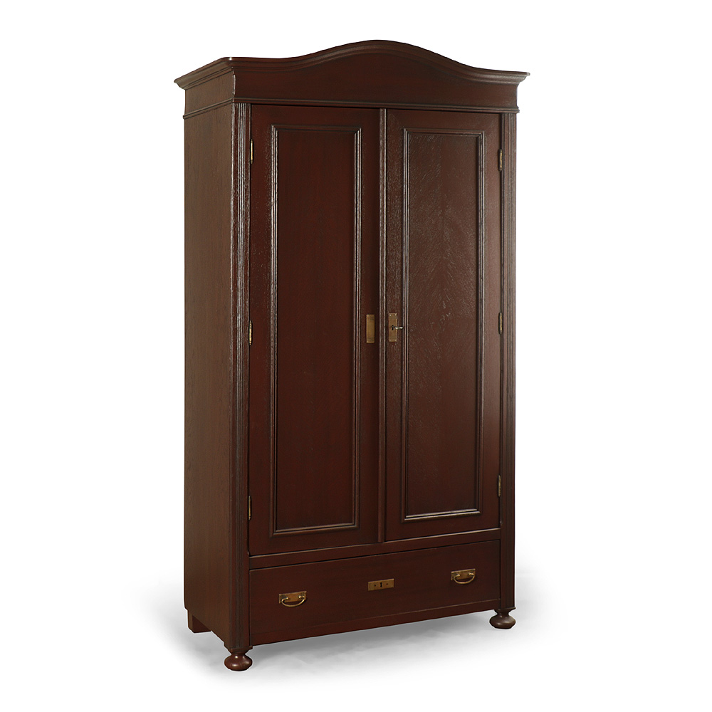 IDZ362c Vysoká hnědá repasovaná dvoudveřová šatní skříň Vysoká hnědá repasovaná dvoudveřová šatní skříň