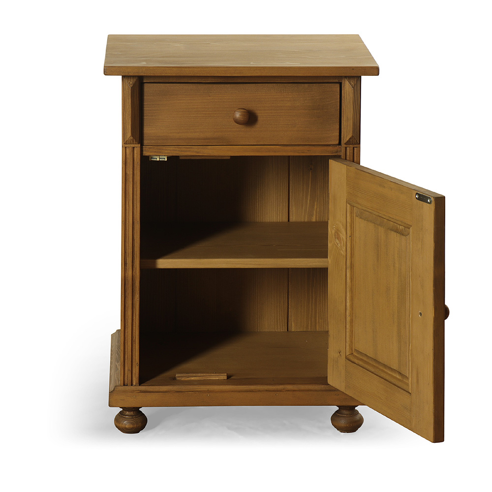 IDZ369b Klasický noční stolek z masivního smrkového dřeva Klasický noční stolek z masivního smrkového dřeva