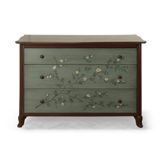 Modrohnědá repasovaná dubová komoda