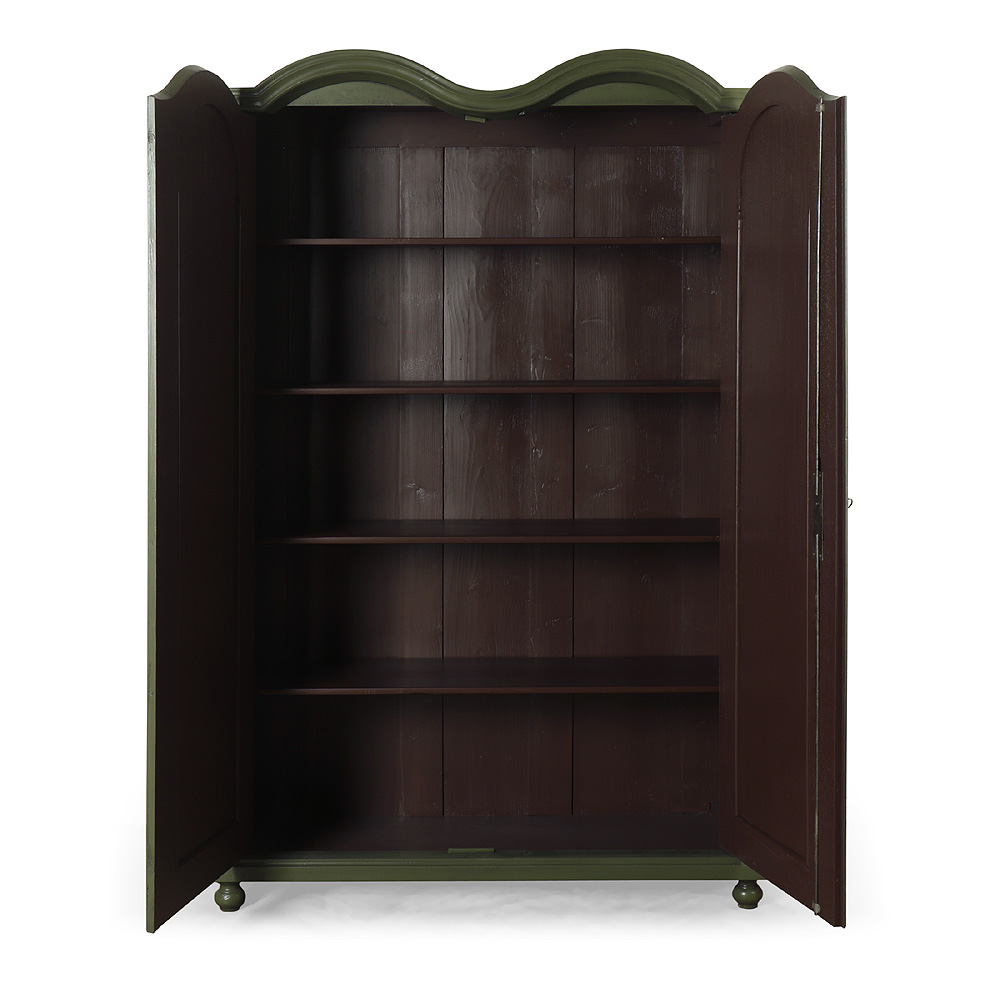 IDZ386b Zelená malovaná policová šatní skříň Zelená malovaná policová šatní skříň