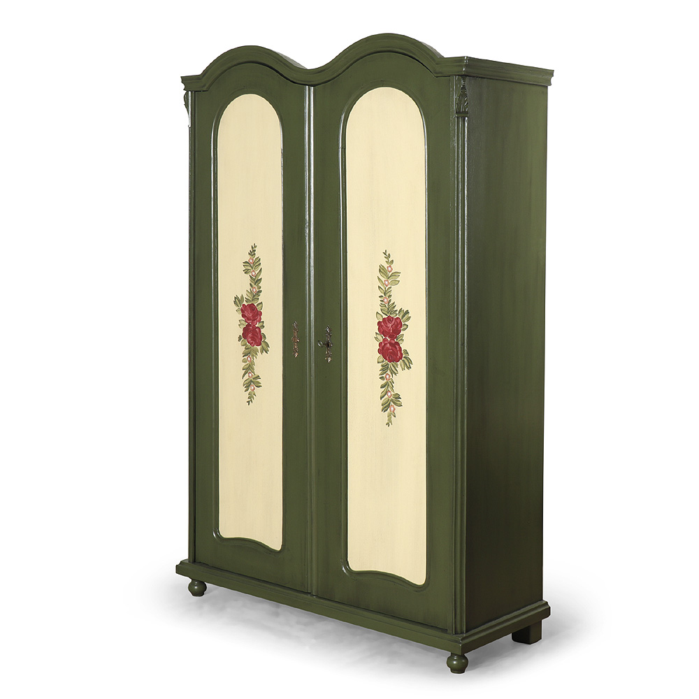 IDZ386c Zelená malovaná policová šatní skříň Zelená malovaná policová šatní skříň