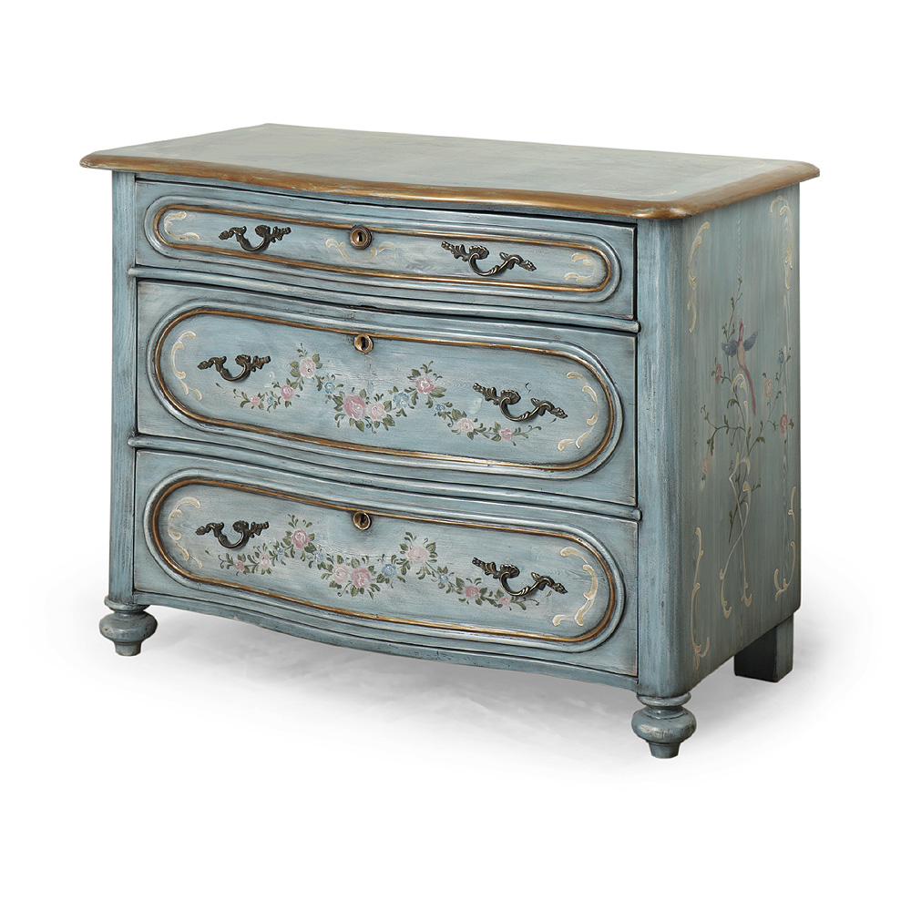 Restaurovaná malovaná komoda v rokokovém stylu